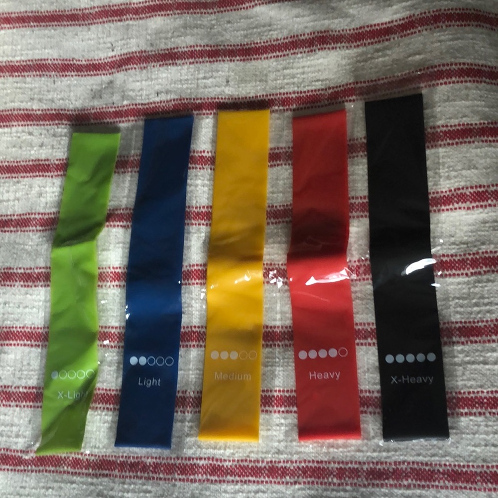 A set of 5 resistant bands
